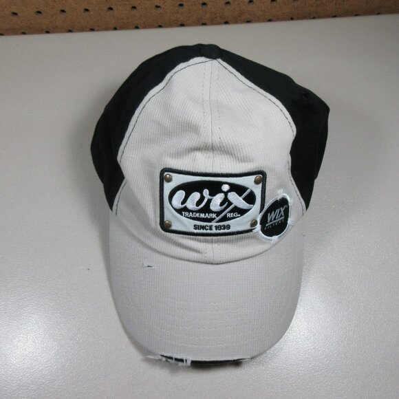 K-Products mens gray an black Wix Filters distressed strapback hat NWT - Picture 2 of 7